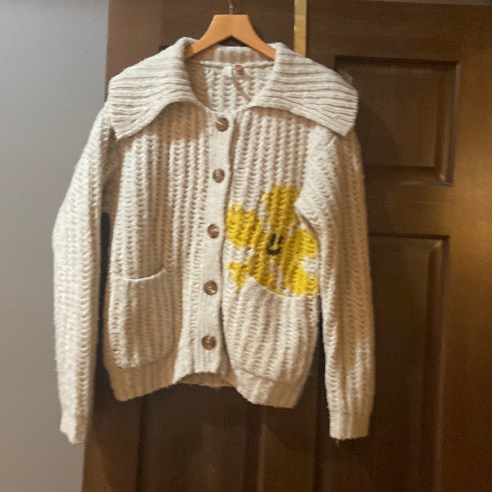 Anthropologie Pilcro Flower Smile Cardigan